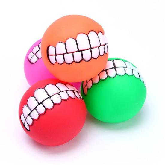 Teeth Ball Dog Chew Toy Bite Resistant Squeaky Ball Pet Interactive Toy Small Medium Large Dogs Teething Cleaning Ball Toy