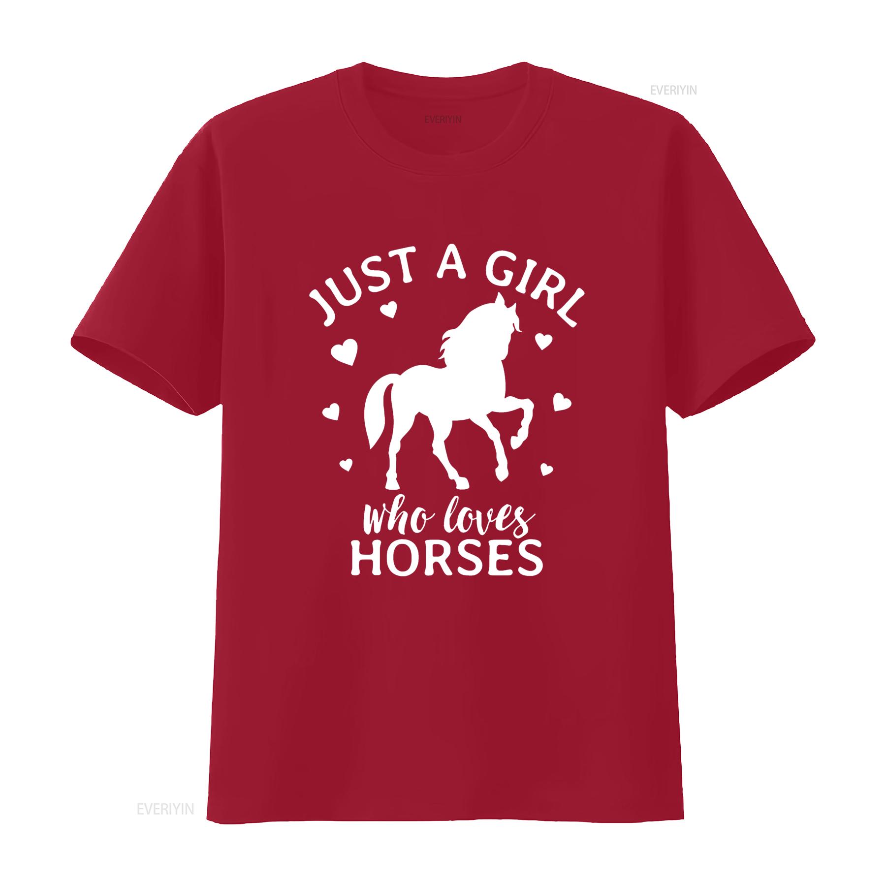 

Just A Girl Who Loves Horses Cowgirl Horse Riding T Shirt vintage Washed homme graphic Casual Stylish Versatile streetwear Soft S