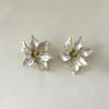 Irregular Flower Stud Earrings Pleated Ear Accessories Temperament Flower Earrings  Jewelry