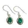 Solid 925 Sterling Silver Malachite Oval Gemstone Handmade Designer Earrings Bezel Earrings