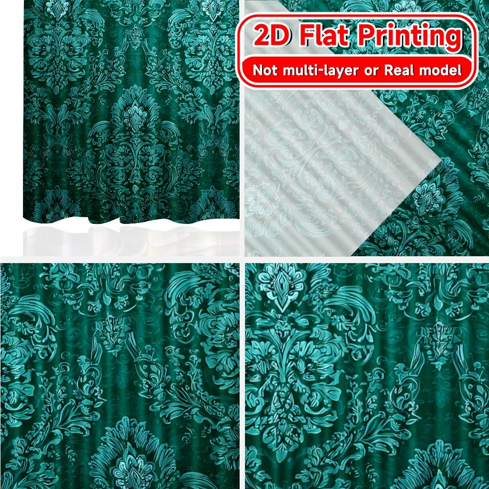 2D Flat Printing,2pcs Emerald Drape Chic Minimalist Curtains Versatile 100% Polyester Curtains Decorations Outdoor for Living