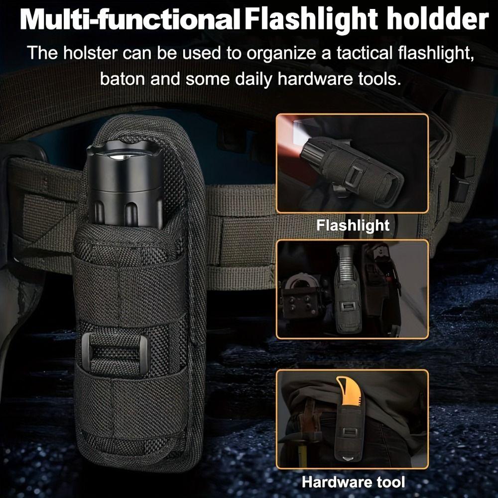 Portable Flashlight Holder Pouch 360 Degree Rotatable Torch Case Flashlight Bag  Survival Kits