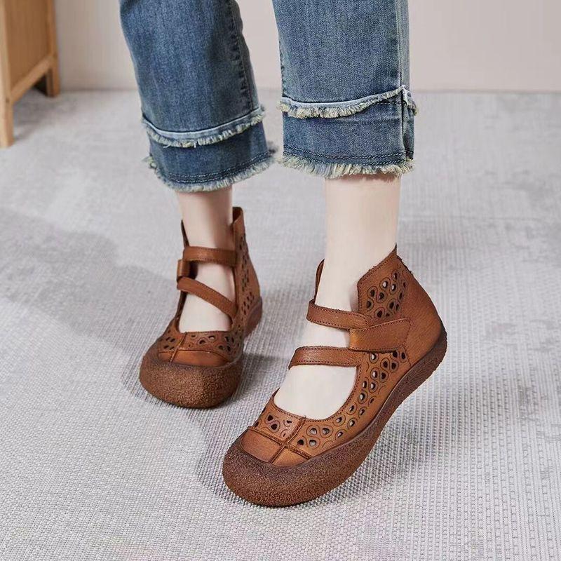 2025 summer and autumn retro casual soft-soled mother sandals hole hole women's shoes foreign style versatile trend sense foreign style versatile