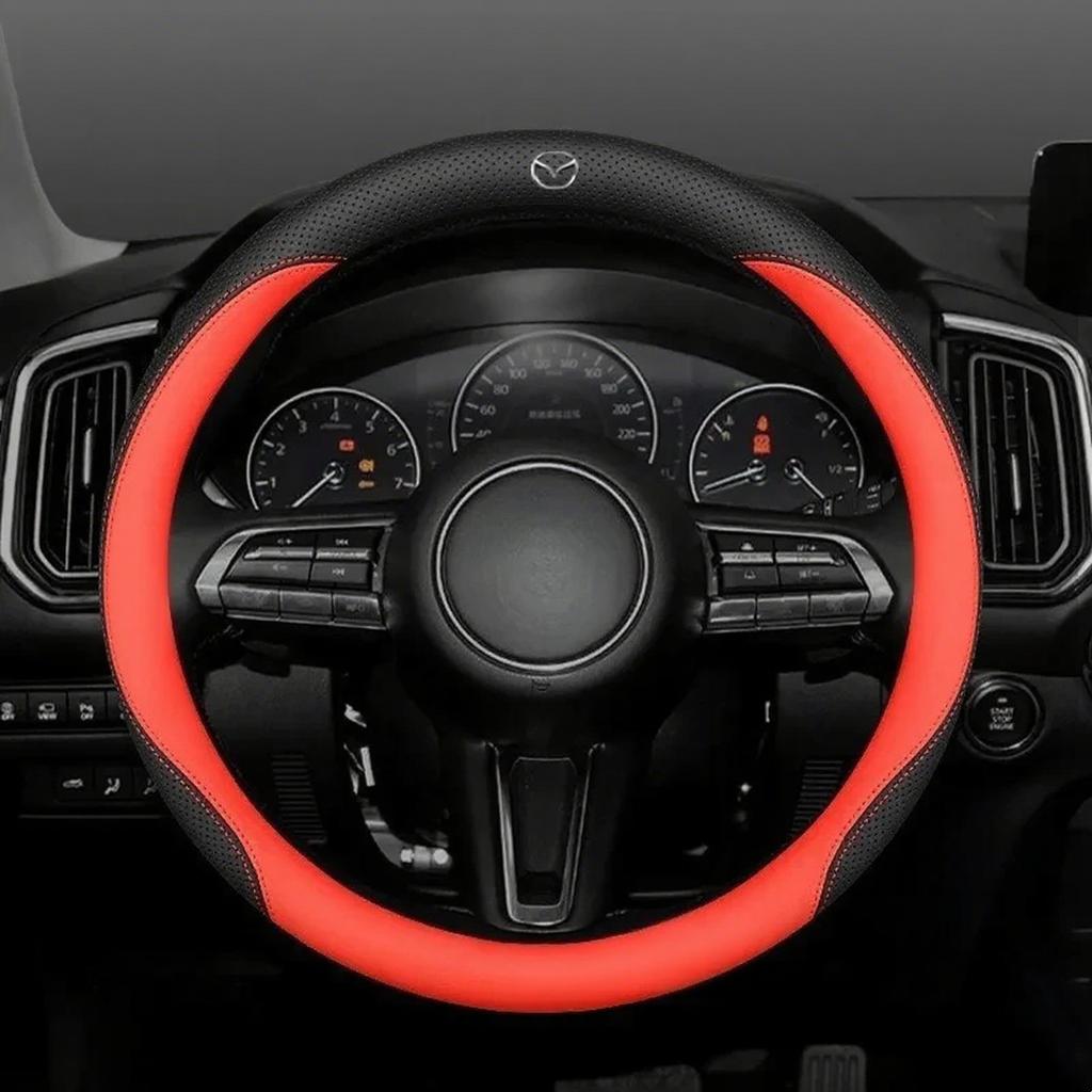 For Mazda 3 5 6 SKYACTIV Axela Atenza CX30 CX50 CX5 CX7 CX8 CX9 MX5 RX8 BT50 Suede Leather Car Steering Wheel Cover Accessories