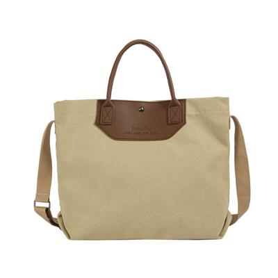 Canvas-Tragetasche für Damen mit Lederbesatz Lässige Umhängetasche Henkeltasche