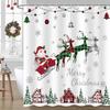 Christmas Tree Shower Curtain, Winter Colorful Cartoon Xmas Tree Cute New Year Bath Curtain Decor, Waterproof Bathroom Accessory