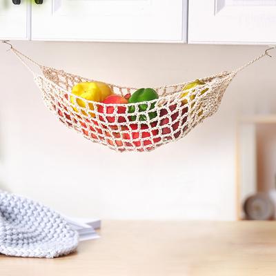 Hanging Fruit Hammock for Kitchen Under Cabinet Macrame Fruit Hammock Veggie Banana Hammock for Home Boat RV Vegetable