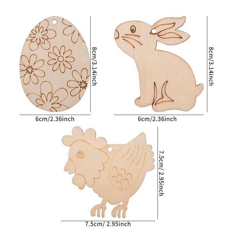 Handbemalte Ostereier-Anhänger aus Holz zur Kindergartendekoration.