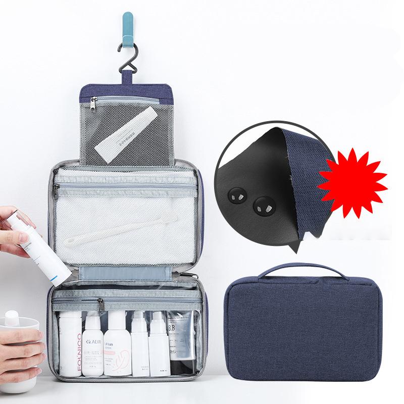 Custom Business Gift Factory Hook Wash Bag Makeup Portable Men's Wash Cosmetic Bag Travel Waterproof Folding Storage Bag