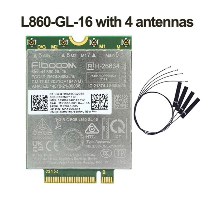 Wireless NetworkCard Adapter L860-GL-16 LTECAT16 4G Module forHP Elitebook 865 845 840 835