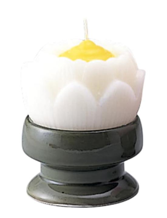 

Lotus Candle with Stand White Buddhist Altar Supplies, Home Memorial Supplies, Urn Use
