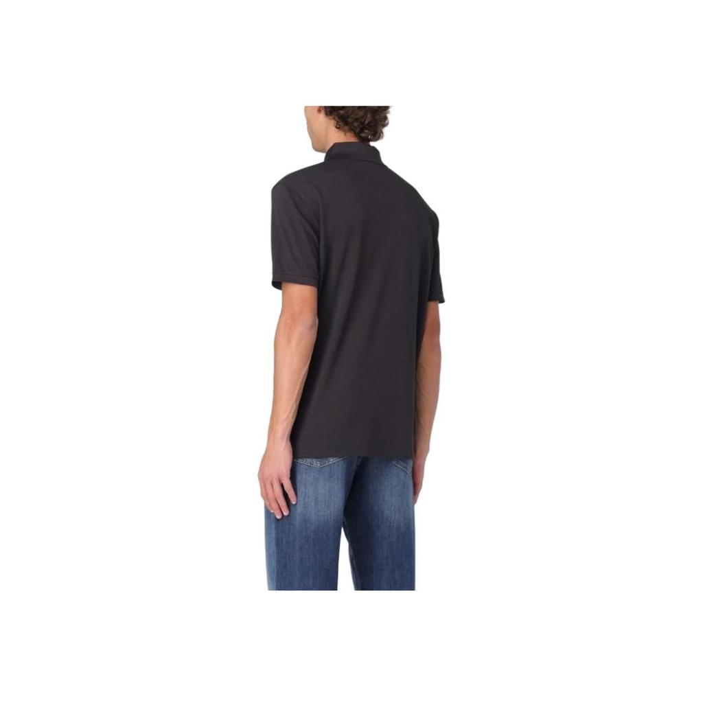 Emporio Armani Ss25 Solid Color Polo Shirt Men Tops Black EM0008-54AF1-2955