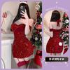 Chaomu Sexy Underwear Spicy New Christmas Uniform Pure Desire Suspender Dress Valentine's Day Dating Robe Sexy Cover
