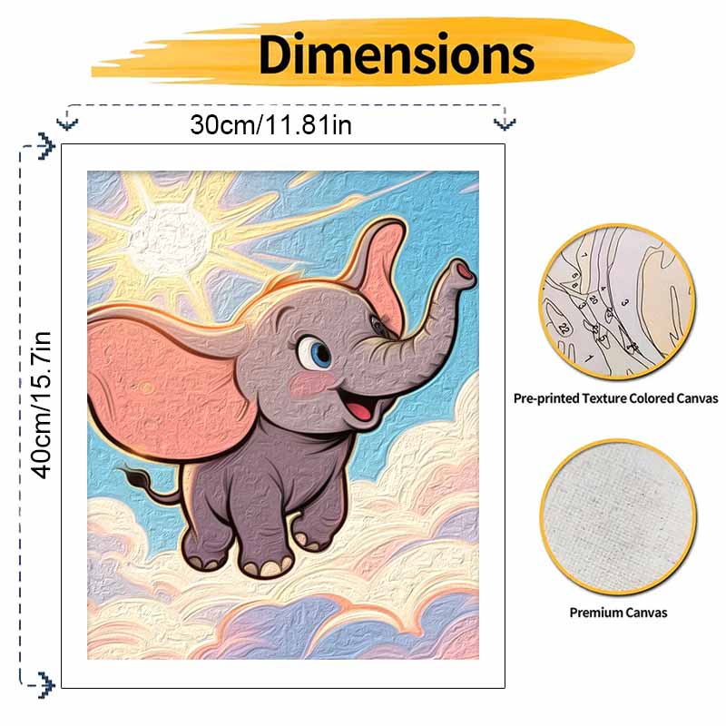 Disney Dumbo Character Digital Oil Painting Art Kit Hand Painted Home Decor