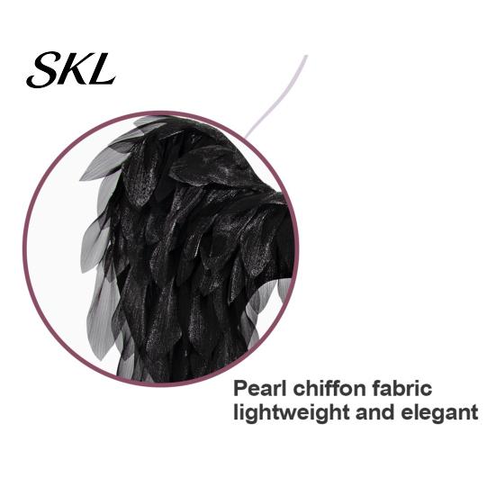 Multi-layer Organza Wings Angel Feather Wing for Women Girls, Soft Costume Accessory Outdoor Cosplay with Headband Photo Booth, Halloween Party, Stage