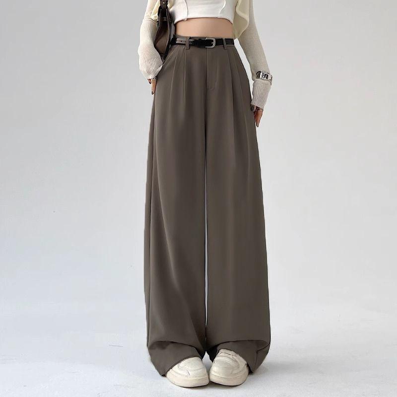 Women's Spring/Summer 2026 High Waist Loose Wide Leg Floor-Length Suit Pants