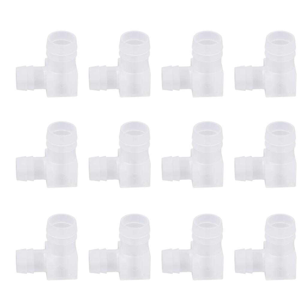 12Pcs Plastic Hose Barb Fitting 90 Degree L Right Angle Reducer Barbed Joint Adapter Elbow 16x20mm