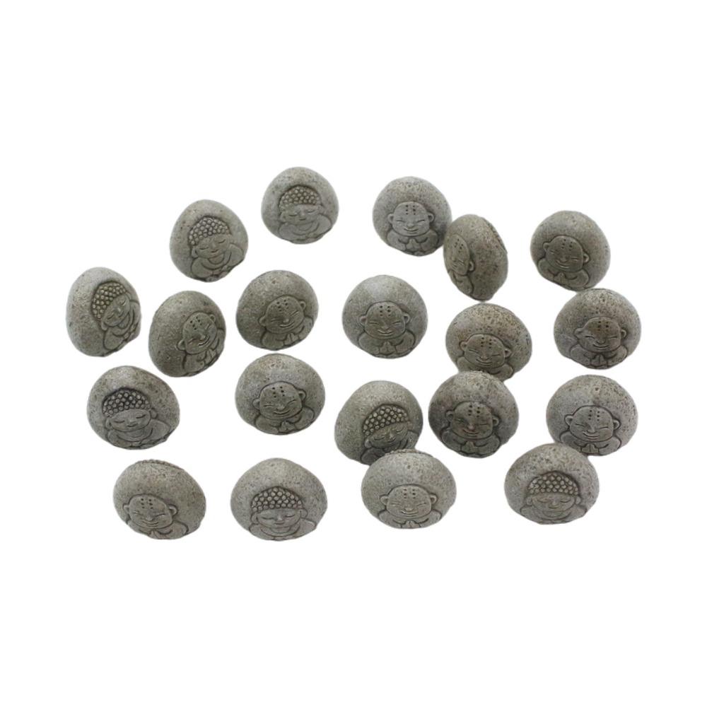 

Изысканная маленькая каменная статуя Будды, реалистичный орнамент Будды, каменная статуэтка Будды, украшение для пути 20pcs