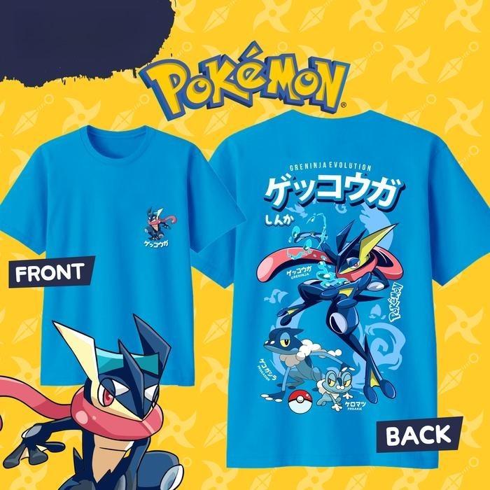 Camiseta Masculina Estampada GRENINJA de Algodão 100% Puro Verão Y2K Harajuku Solta Casual Versátil Manga Curta
