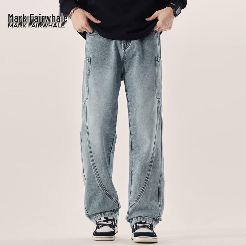 Jean en Denim Homme Mark Fairwhale Lavé Coupe Droite Ample