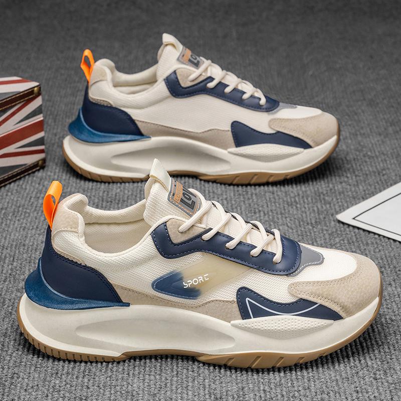 New Fashion Men 's Four Seasons Comfortable Thick Sole Shoes Students BoysTrending Soft Sole Breathable Casual Running Sneakers