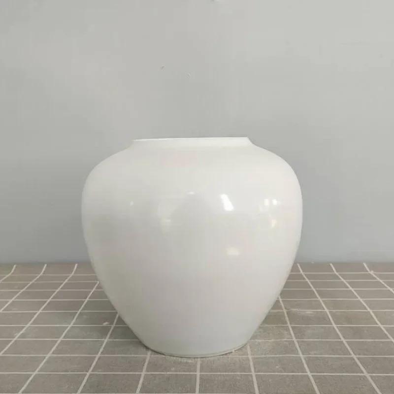 Nowoczesny Wazon Kwiatowy Jingdezhen Kreatywna Jednokolorowa Ceramiczna Ozdoba Idealna do Dekoracji Stołu i Przedpokoju white