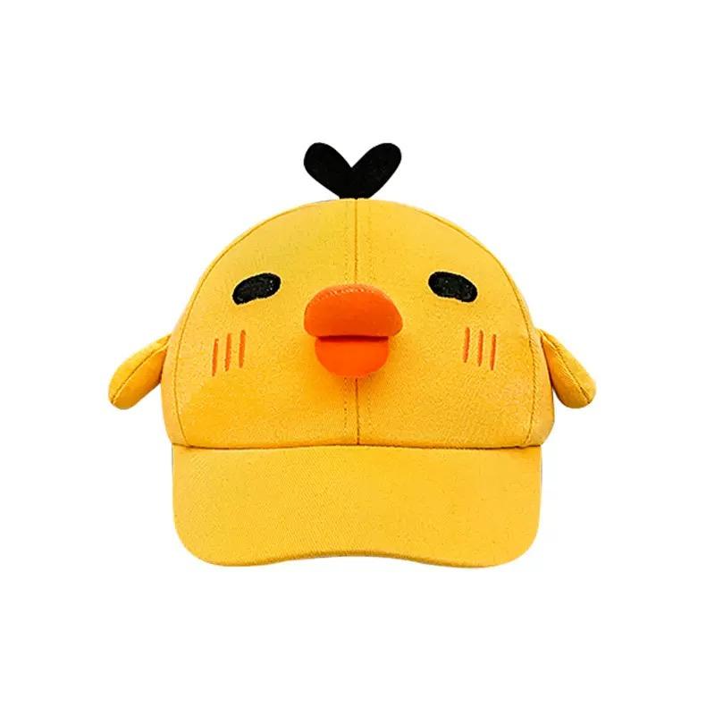 Cute Yellow Duck Baseball Cap, Adjustable Cartoon Sun Visor, Funny Animal Hat for Kids and Adults Outdoor
