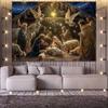 A Christmas Manger Scene Background Cloth, a Religious Prop for the Birth of Jesus, and a Church Event Decoration