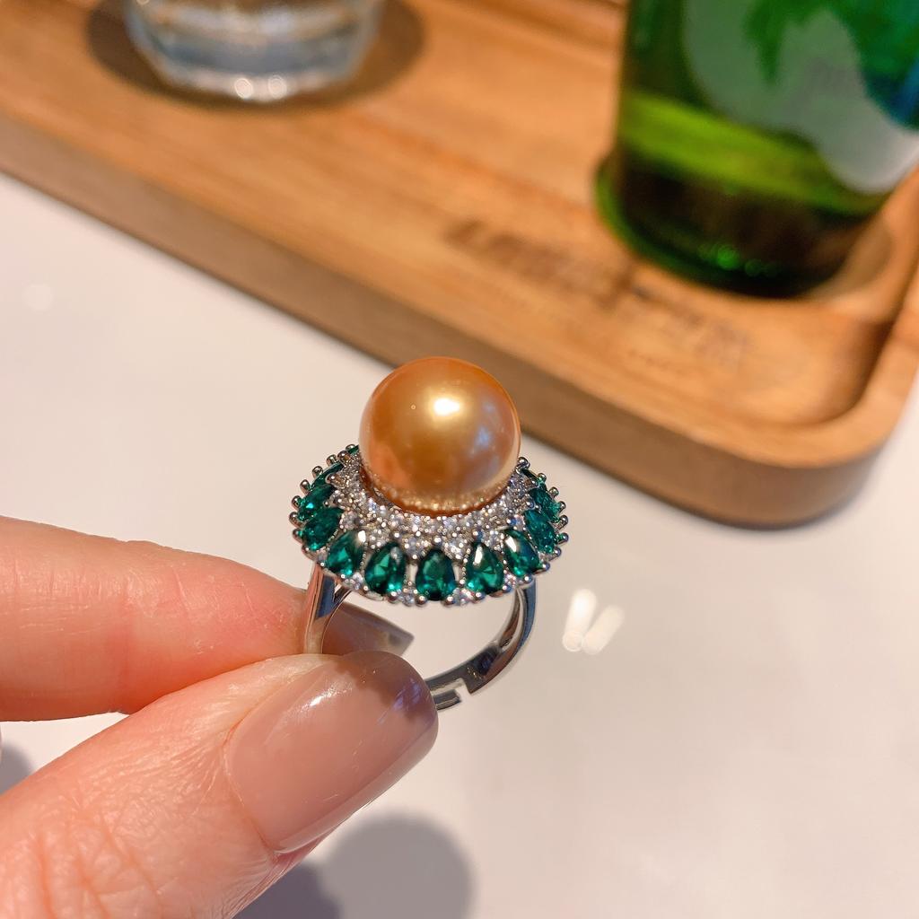 Live Streaming New Emerald Australian Mother Of Pearl Earrings Women Retro Temperament