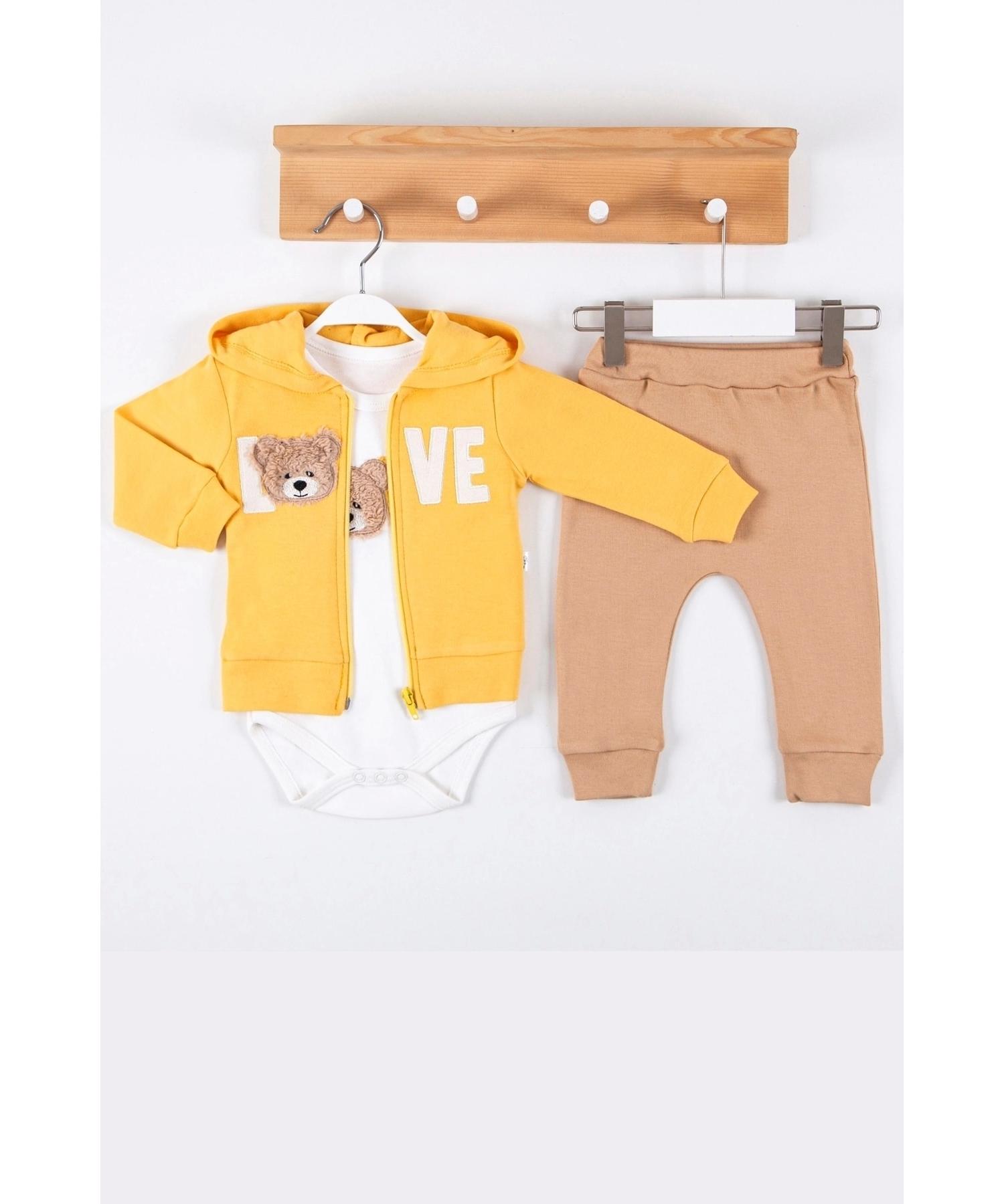 

Мужской кардиган из 100% хлопка с вышивкой Love Bear, комплект из 3 шт.