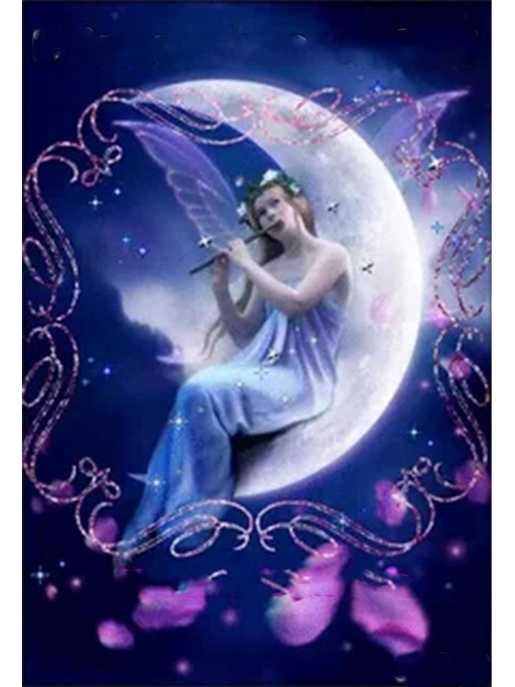 5D Diamond Art Elf Dust Moon Full Diamond DIY Diamond Painting Butterfly Girl Mosaic Picture Crystal Embroidery Character Art