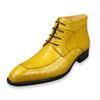 Módní žluté černé pánské boty šněrovací formální kancelářské kožené ležérní boty elegantní módní návrhářský styl Oxford kotníkové boty rychlé dodání