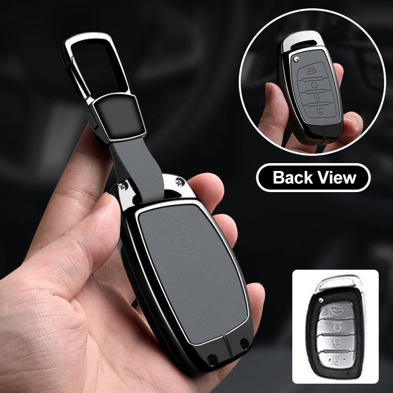 Zinc Alloy Car Key Case Cover For Hyundai Tucson Santa Fe Rena Sonata Elantra Creta Ix35 Ix45 I10 I30 I40 Accessories Bag