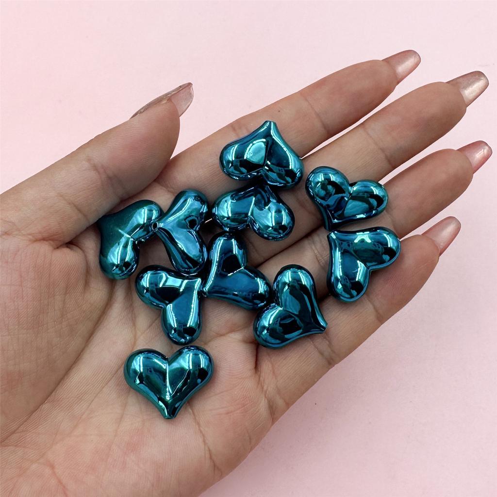 Home Partyzubehör Distanzperlen 22*16mm Bunt DIY 10 STK Acryl Herzform Groß Handgefertigt Zubehör für Schmuckherstellung Lose