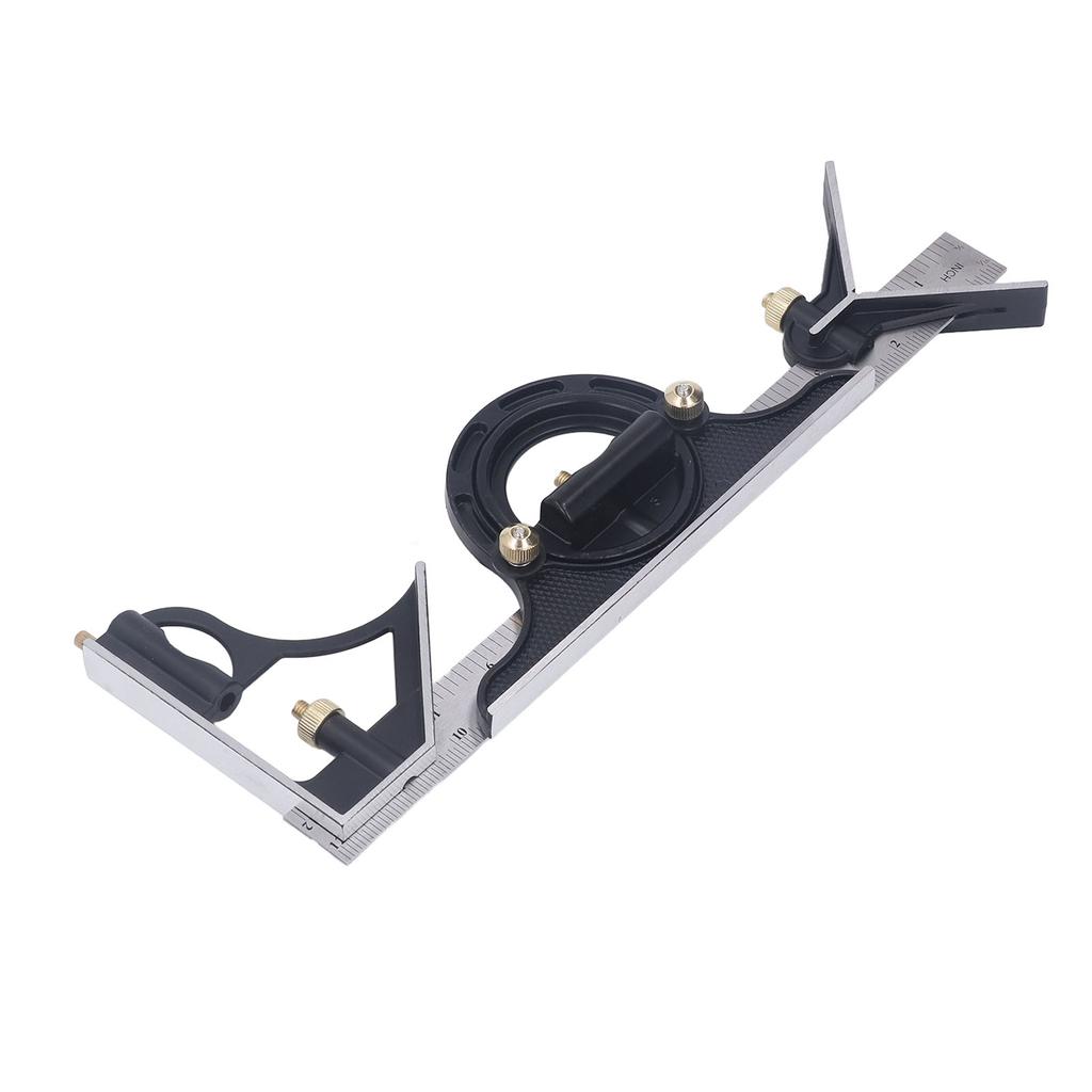 300MM Combination Square Length Depth Angle Measuring Ruler Stainless Steel Multifunctional Gauge