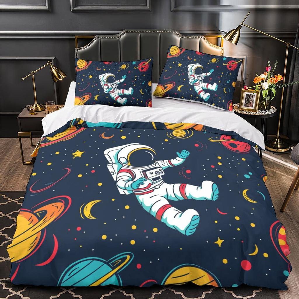3D Astronaut Bedding Set, Boys Teens, Men's Down Duvet Cover, Pillowcase 2/3pcs, Space and Space Theme Cover, Birthday Gift