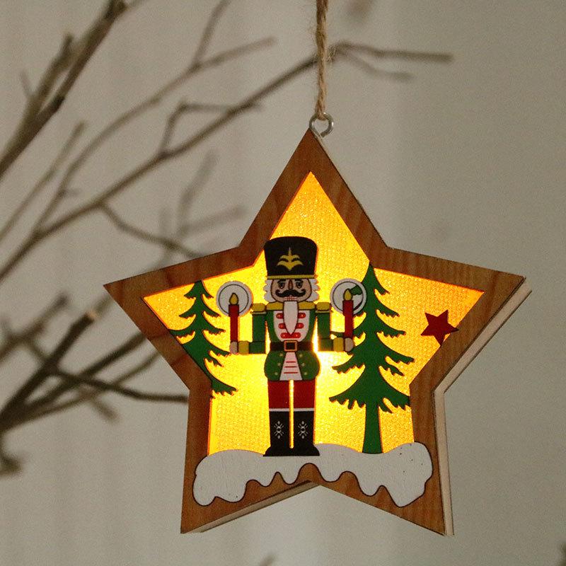 Luminous Wooden Nutcracker Christmas Tree Pendant Gift
