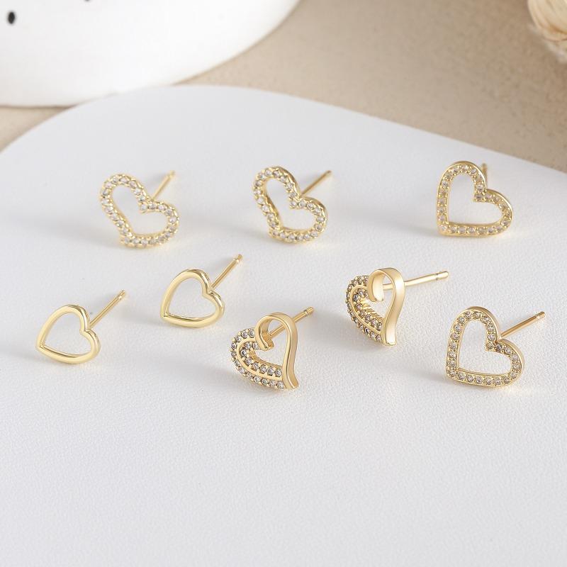 Luxury-luxurious Style Heart-shaped Earrings, Mini Earrings, Fashionable, Niche, Versatile, High-end Ear Jewelry for Women