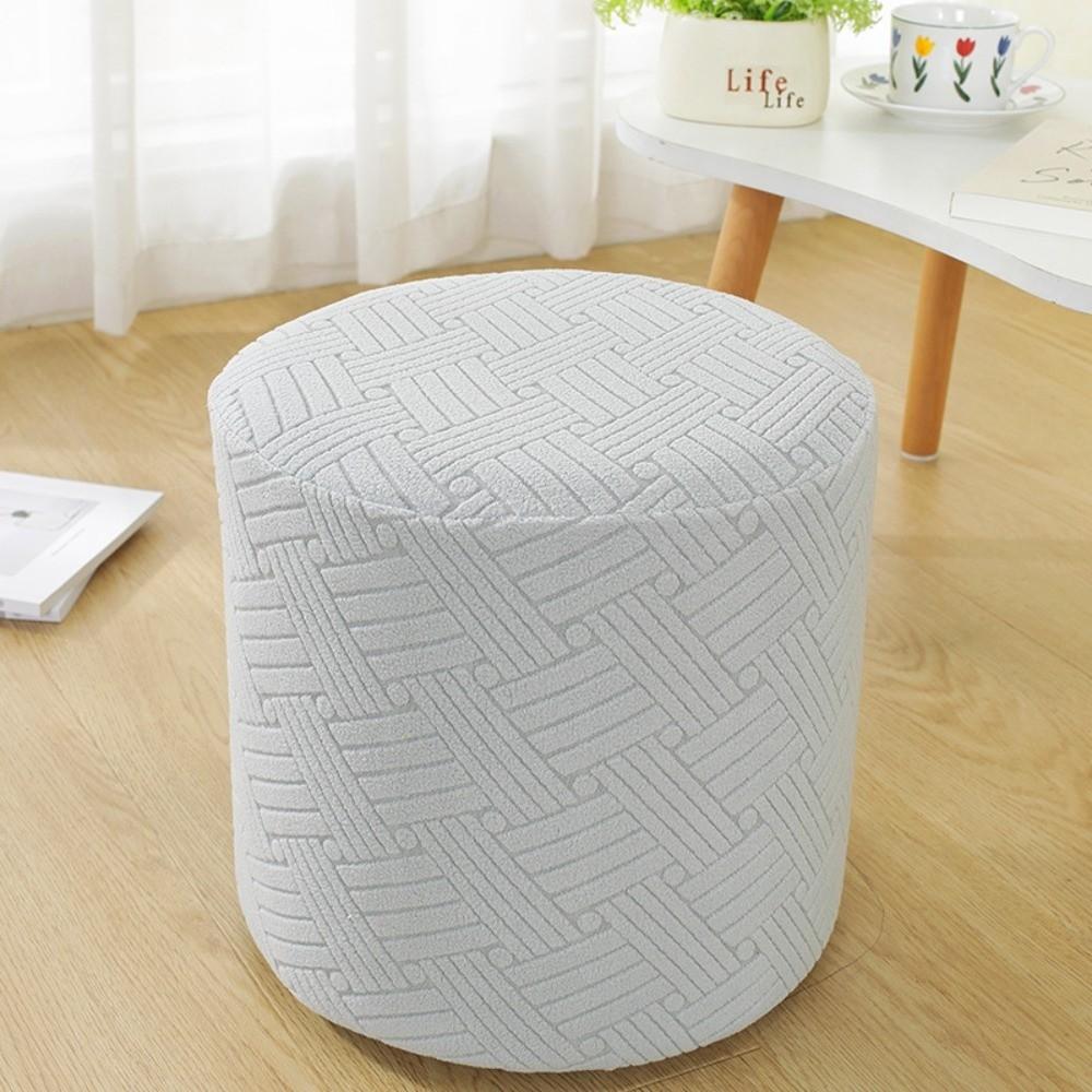 New Solid Color Jacquard Ottoman Cover Elastic Soft Footrest Slipcover T-Shape Pouf Stool Cover Living Room
