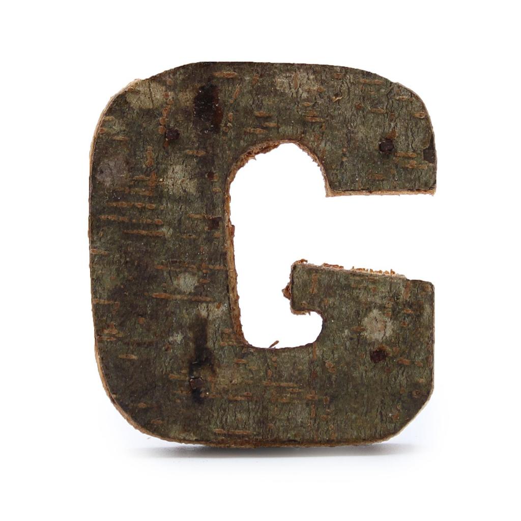 Wooden Bark Letter G, 7 Cm