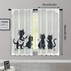 2pcs, Light Filtering Curtains Black Cat & Jungle Flowers Versatile Fabric (without Rod) Decorations Outdoor Ldeal for Room,