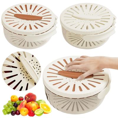 Panier à fruits pliable portable avec couvercle pour laver et ranger de petits légumes et fruits