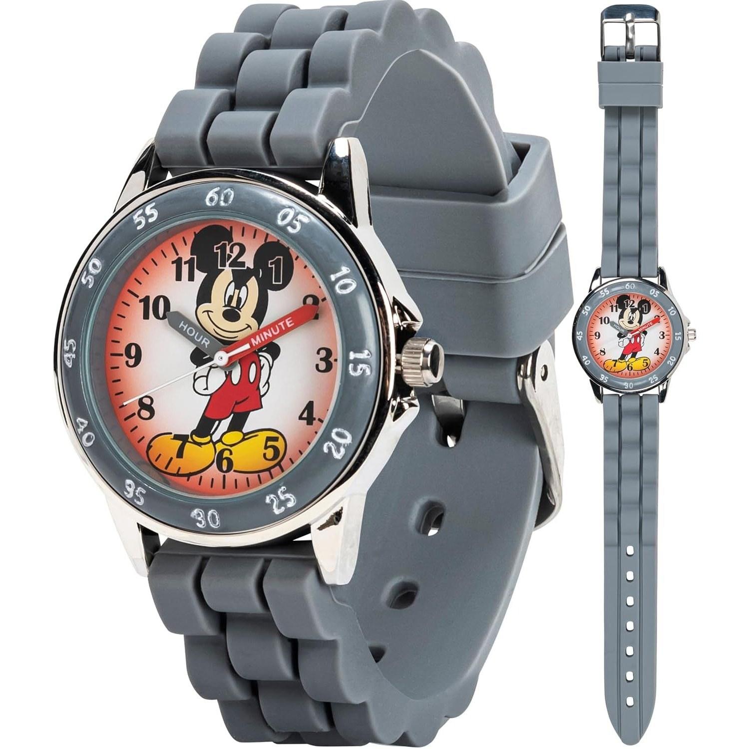 Disney Kids MK1242 Mickey Mouse Analog Display Quartz Gray Watch Modern