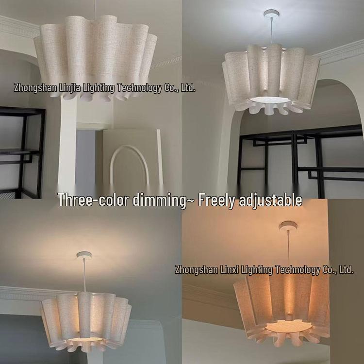 Nordic Wabi-Sabi Vintage Fabric Pendant Light for Bedroom, Living Room, Restaurant, or Tea Room.