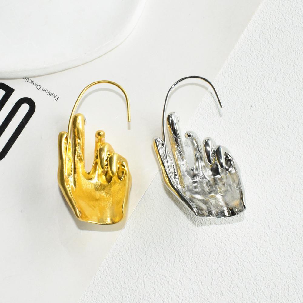 1PC New Arrival Metal Hand Left Earcuff Earrings For Women Jewelry Fashion Show Model' Statement Accessories