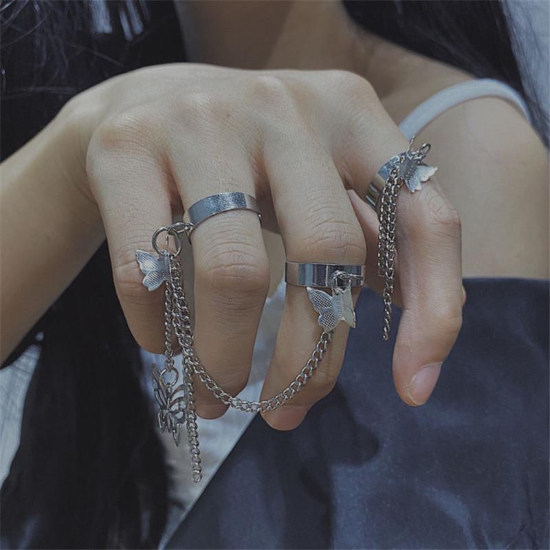 7Pcs/set Punk Finger Rings Black Rings Set Statement Korean Style Joint Ring For Women Gothic Fashion Jewelry 2026 Cool Vintage