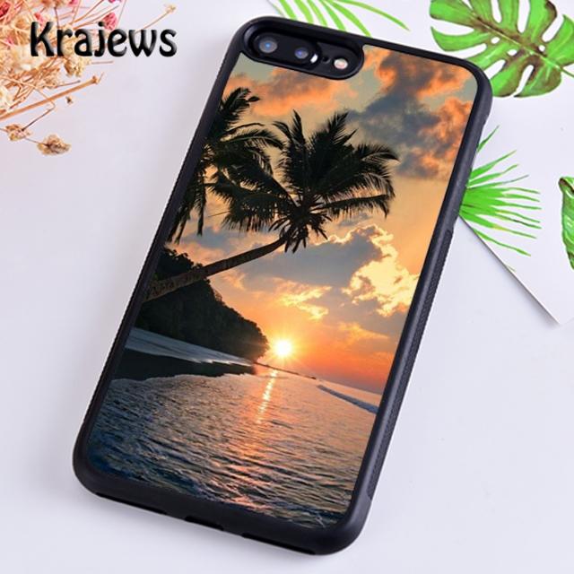 Krajews palm tree sunset ocean beach Phone Case Cover For iPhone 17 Air 16 15 14 plus 11 12 pro max coque Fundas
