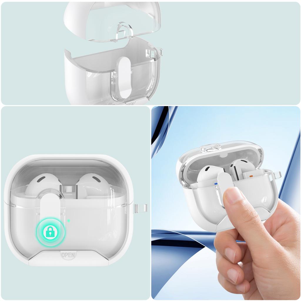Secure Lock Case for Samsung Galaxy Buds 3/3Pro Case with Phone Stand Protective Case with Cleaner Kit for Samsung Galaxy Buds 3