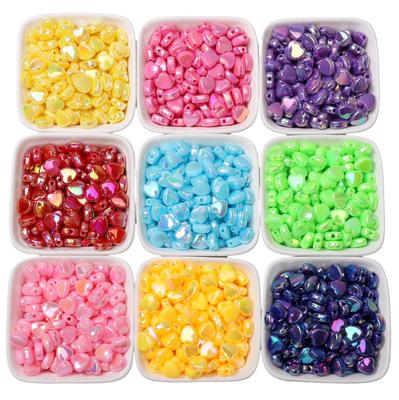 100 Peças Acrílico Colorido Contas de Amor Para DIY Colar Pulseira Brincos Fabricação de Joias Acessórios de Artesanato