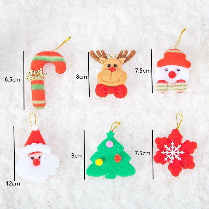 

6pcs Christmas Decorations Felt Cloth Small Snowman Elderly Pendant Tree Top Star Christmas Tree Decoration Accessories